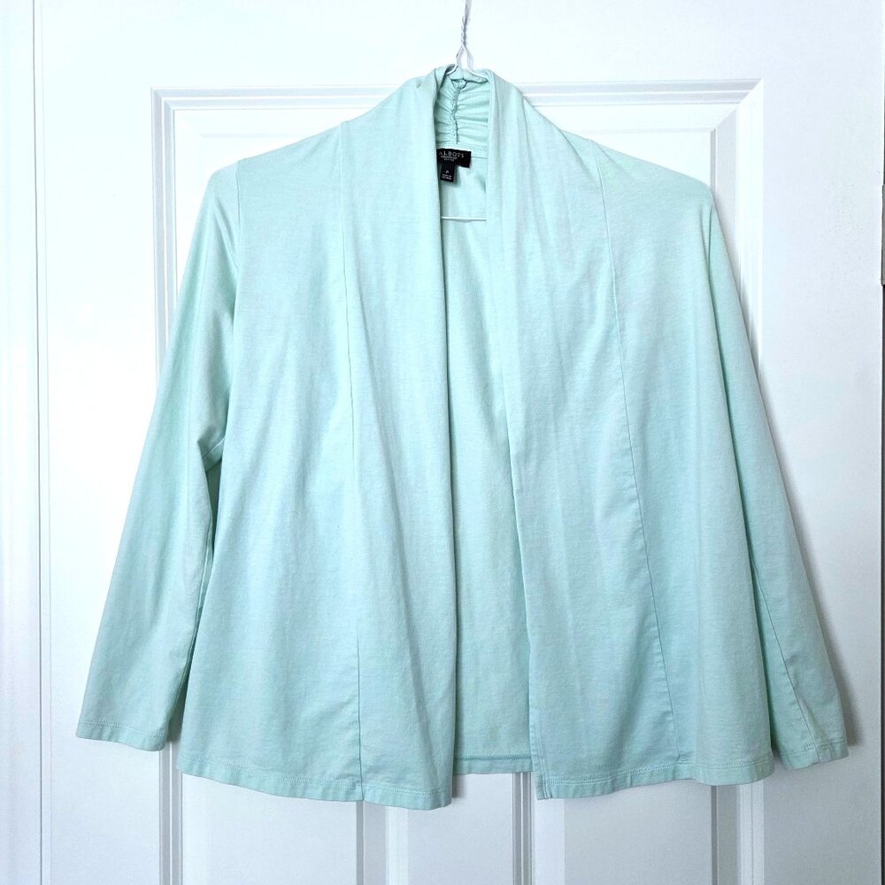 Talbots Aqua Long Sleeve Lightweight Buttonless Cardigan